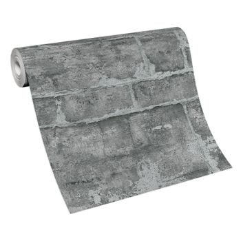 Tapeta cegła czarny / antracyt 10222-15