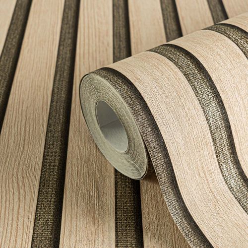 Panele akustyczne-tapeta Metallic Beżowy | B786651