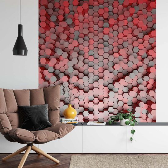 Fototapety 3D Pentagons Red DD119055 A.S. Création Designwalls